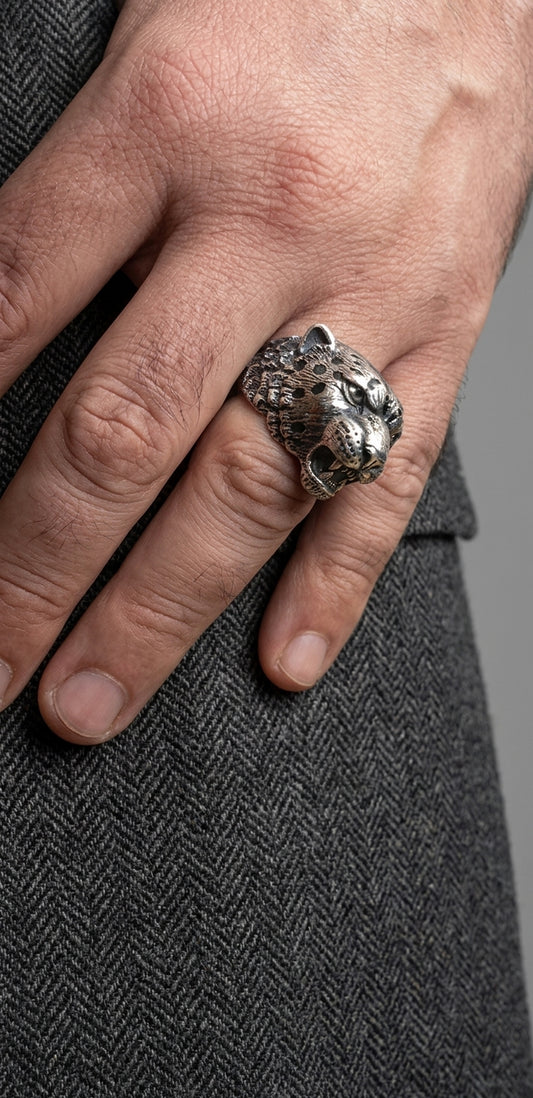 Sterling Silver Ring "Snow Leopard "