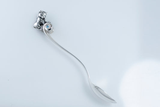 Handmade Sterling Silver Baby Spoon with Bull