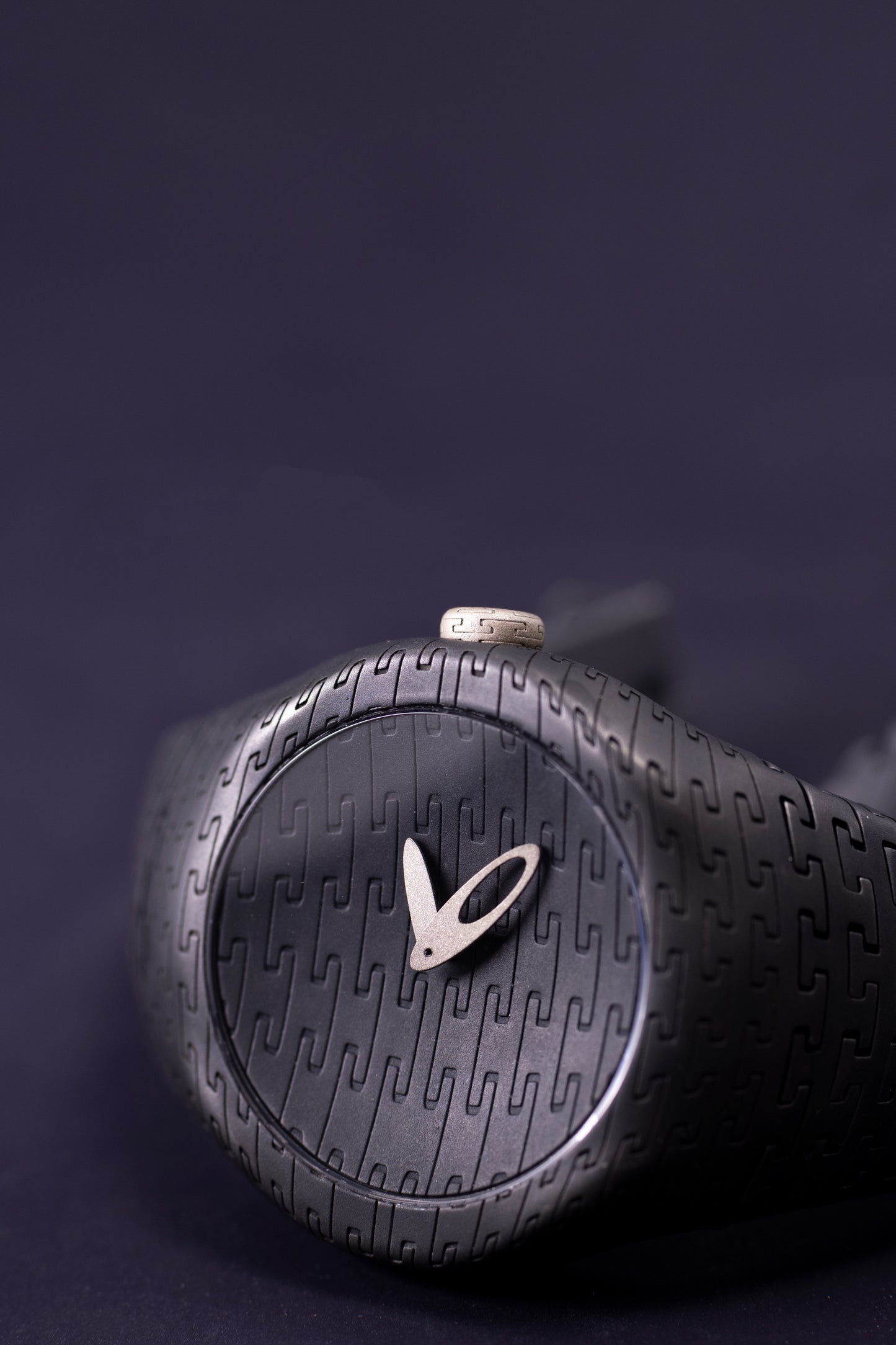 Sterling Silver Matte Black Modern Wrist Watch