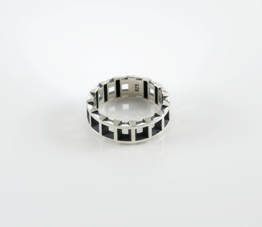 Square Statement Ring 925 Sterling Silver