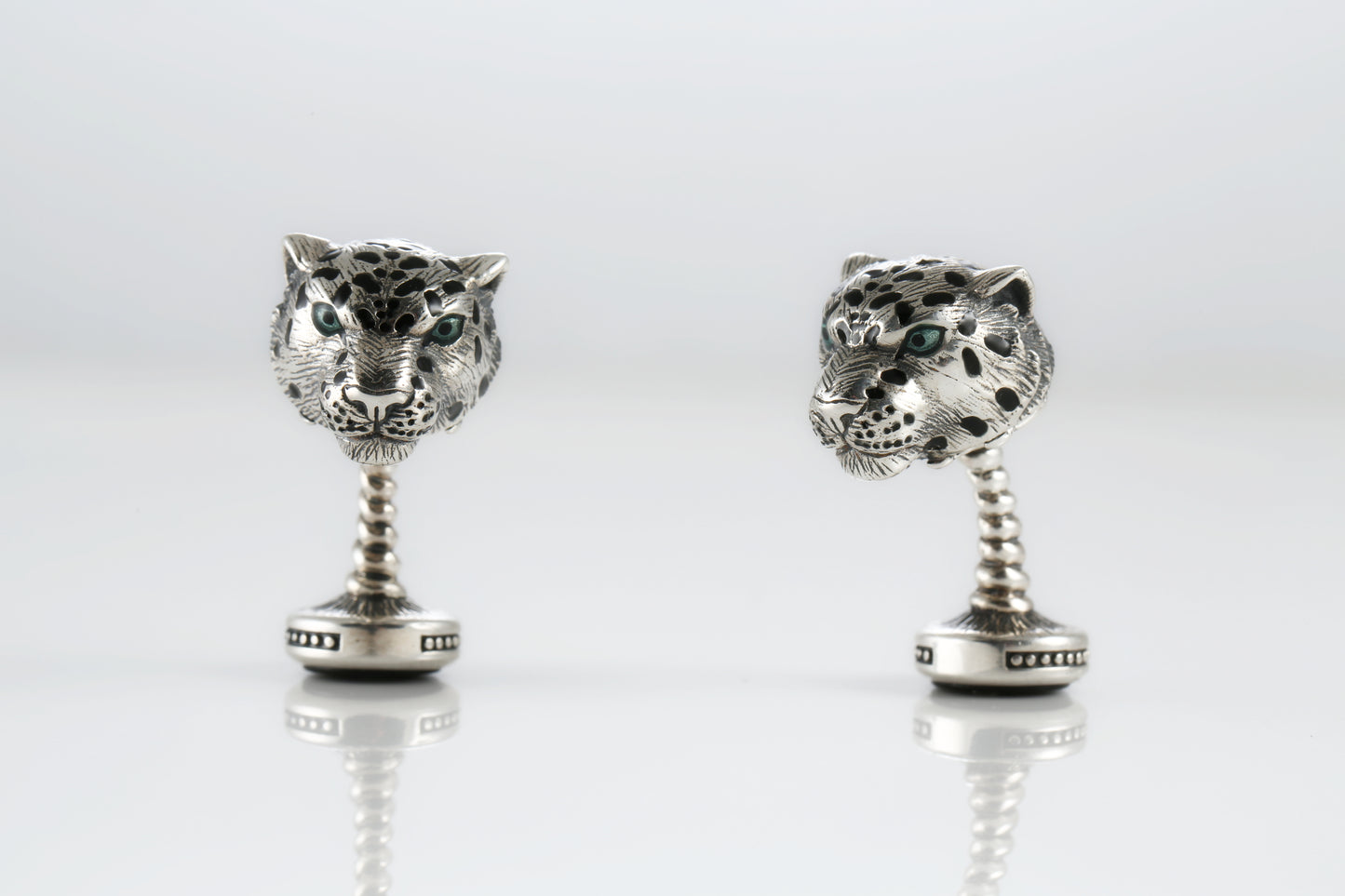 Sterling Silver Leopard Cufflinks