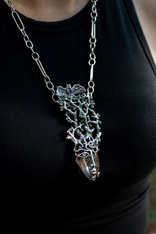 Handmade Sterling Silver Pendant Necklace "Forest Fairy"