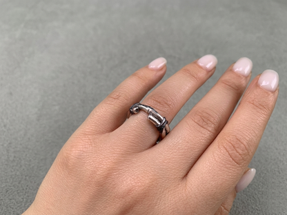 Sterling Silver Bamboo Ring, Minimalist Nature Inspired Band