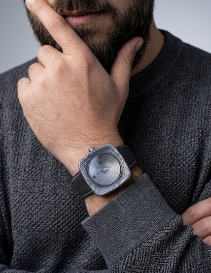 Astronomical wristwatch made of 925 sterling silver.
