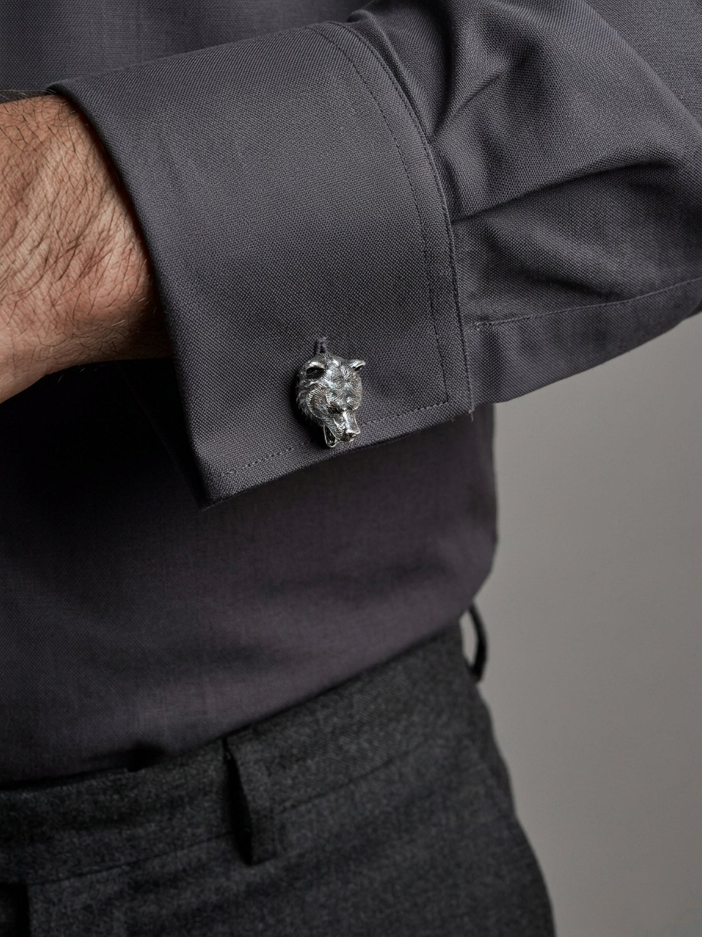 Handmade Sterling Silver Bear Cufflinks