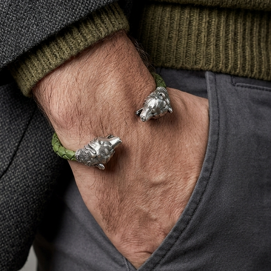 Sterling Silver Bear Head Bracelet