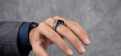 Aries Zodiac Ring – Sterling Silver with Black Onyx