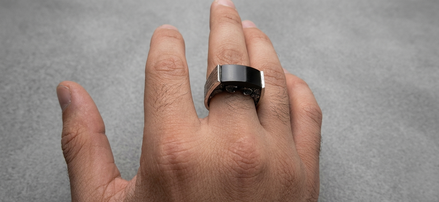 Aries Zodiac Ring – Sterling Silver with Black Onyx