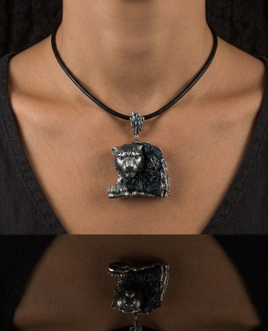 Large Wild Cat Pendant Necklace