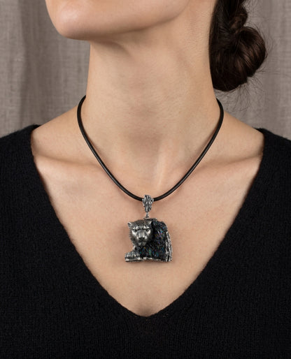 Large Wild Cat Pendant Necklace