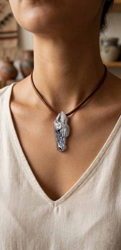 Sterling Silver Horse Head Pendant