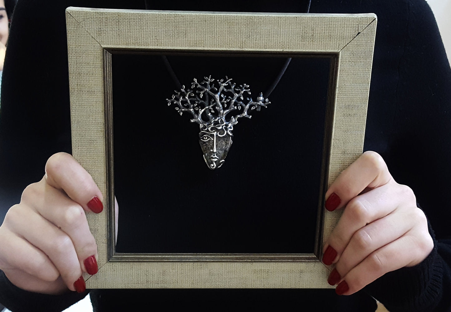 Sterling Silver Tree of Life Face Pendant
