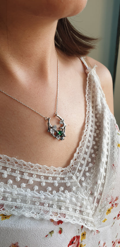 Sterling Silver Grape Branch Necklace