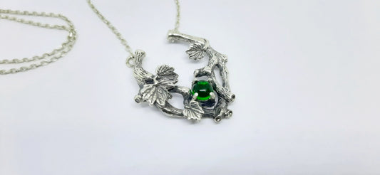 Sterling Silver Grape Branch Necklace