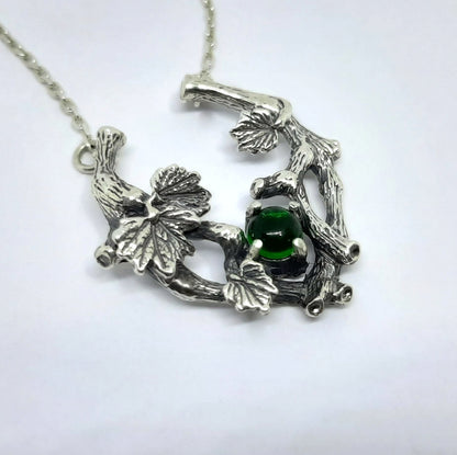 Sterling Silver Grape Branch Necklace