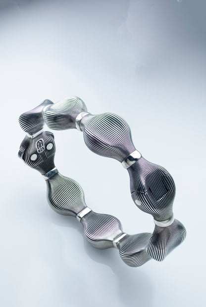 Handmade Sterling Silver Textured Link Bracelet | Modern 925 Jewelry