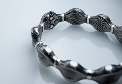 Handmade Sterling Silver Textured Link Bracelet | Modern 925 Jewelry