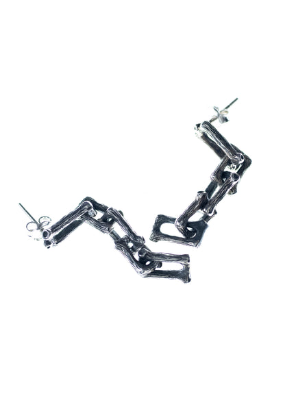 Sterling silver branch chain earrings