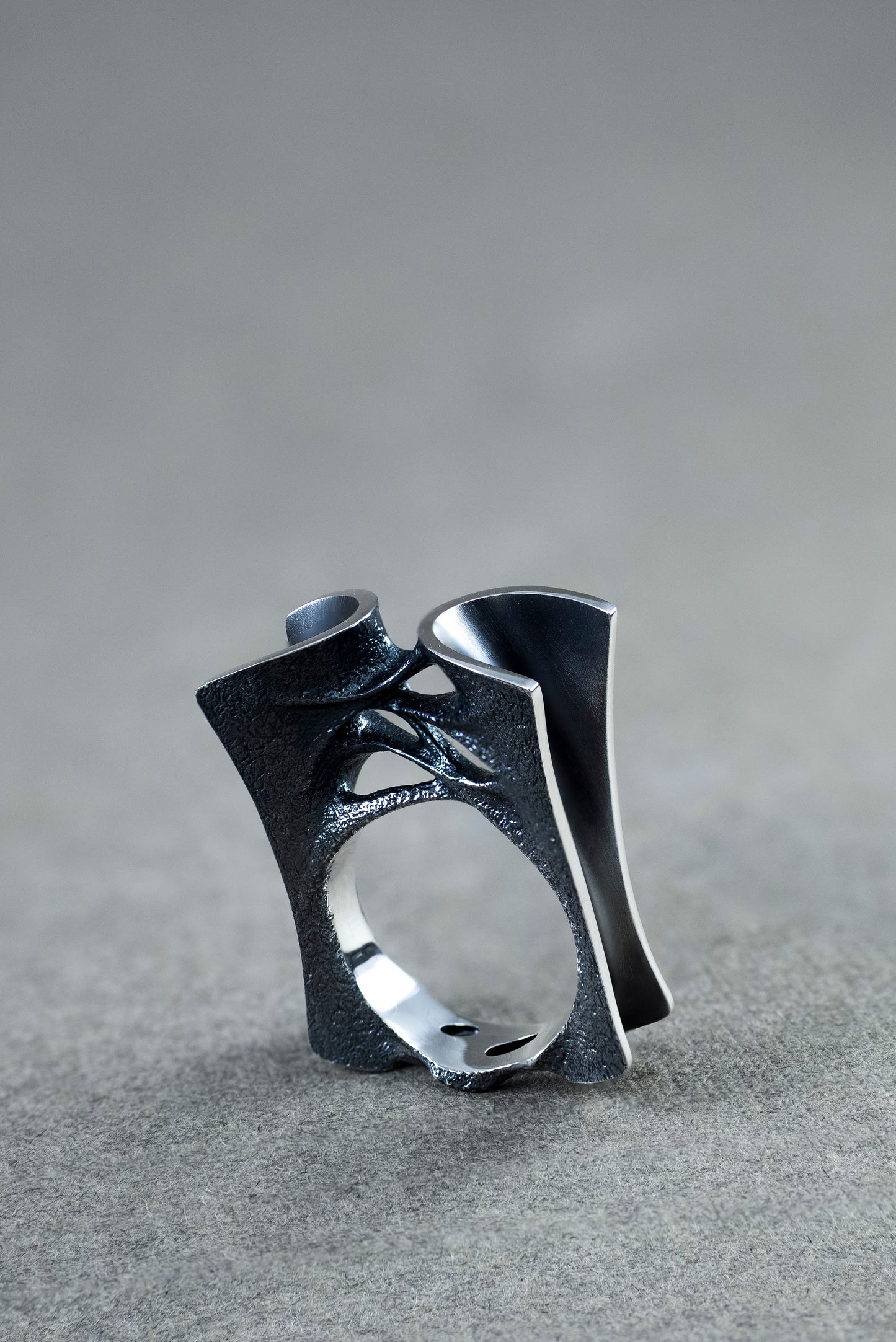 Sculptural Sterling Silver Ring