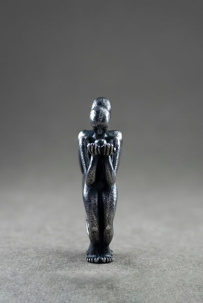 Handmade Sculptural Mythological Jewelry:  Sterling Silver Ring