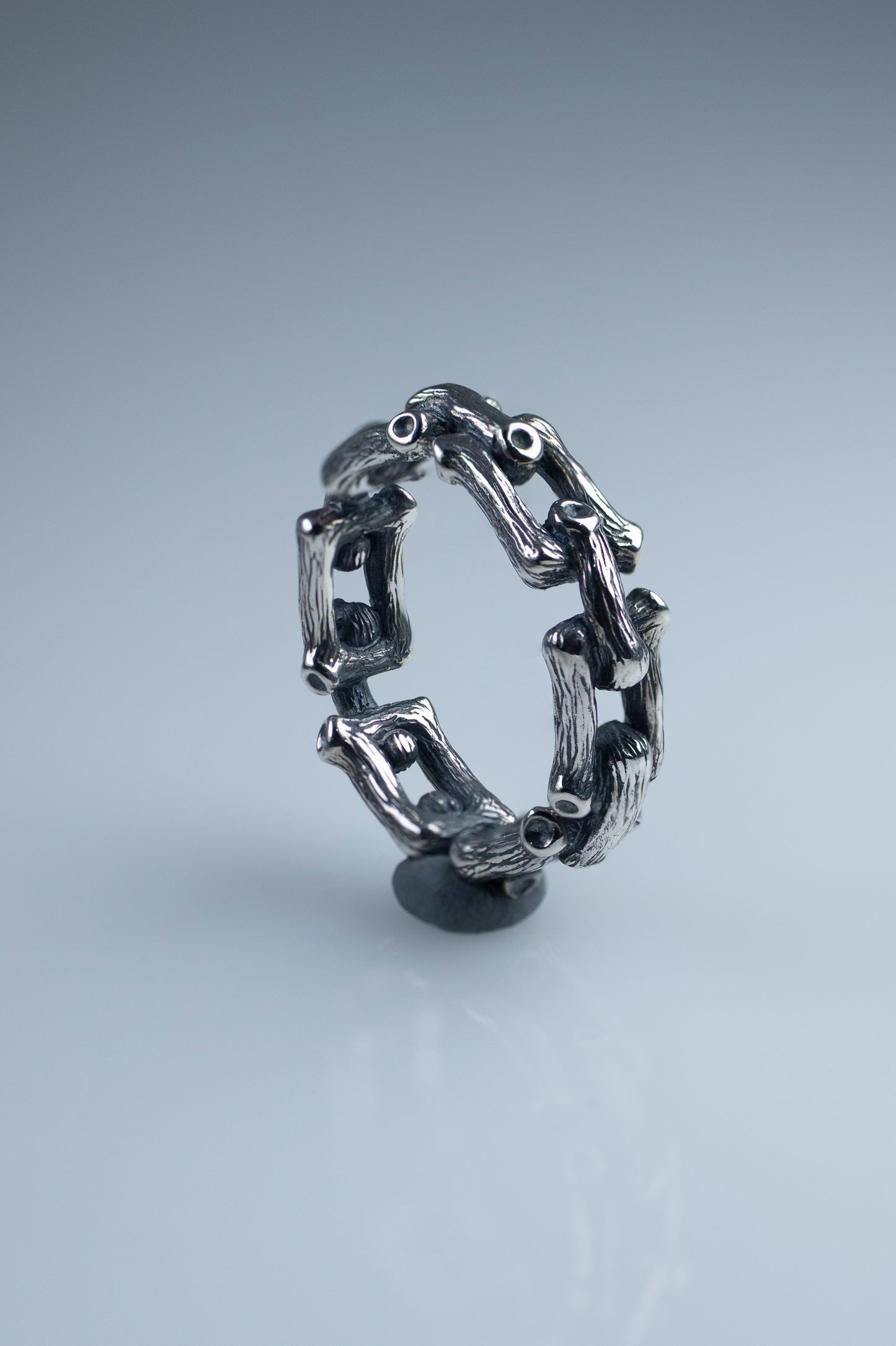 Sterling silver branch chain ring