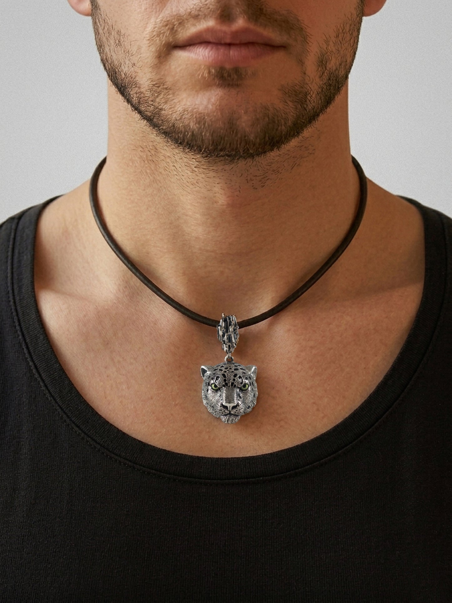 Sterling Silver  Pendant "Snow Leopard "