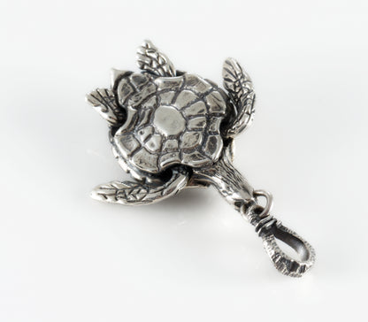 Sterling Silver Sea Turtle Pendant Necklace