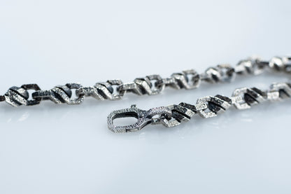 Hammered Sterling Silver Chain Bracelet