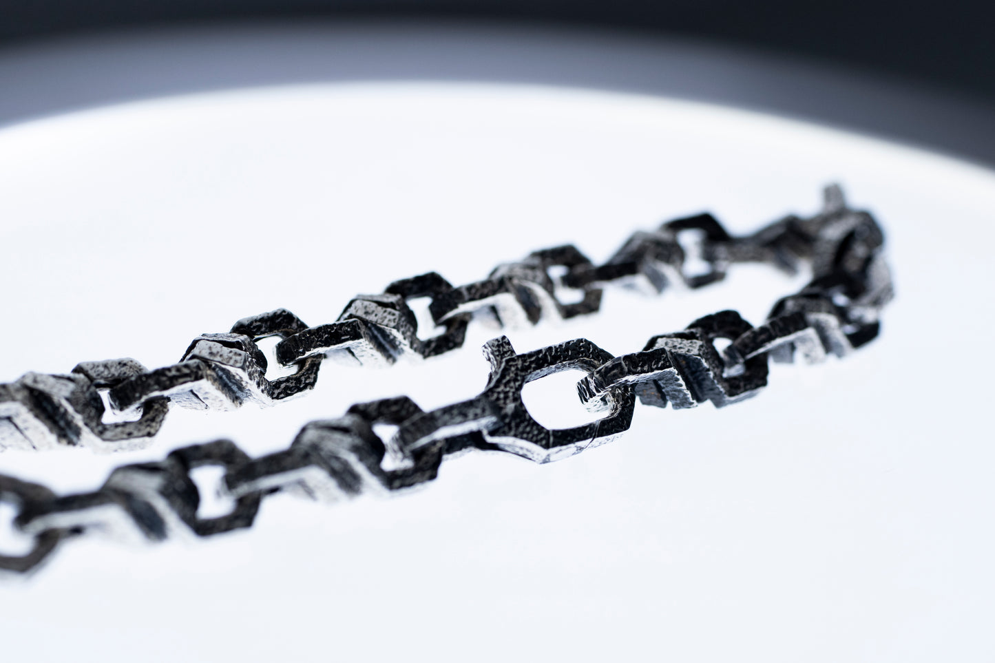 Hammered Sterling Silver Chain Bracelet