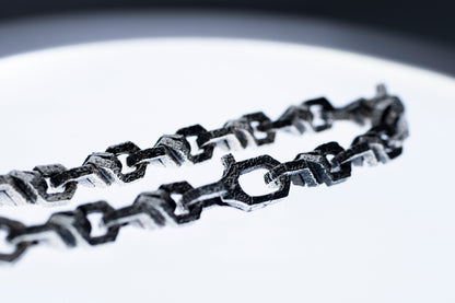 Hammered Sterling Silver Chain Bracelet