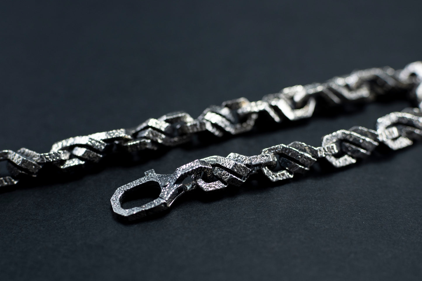 Hammered Sterling Silver Chain Bracelet