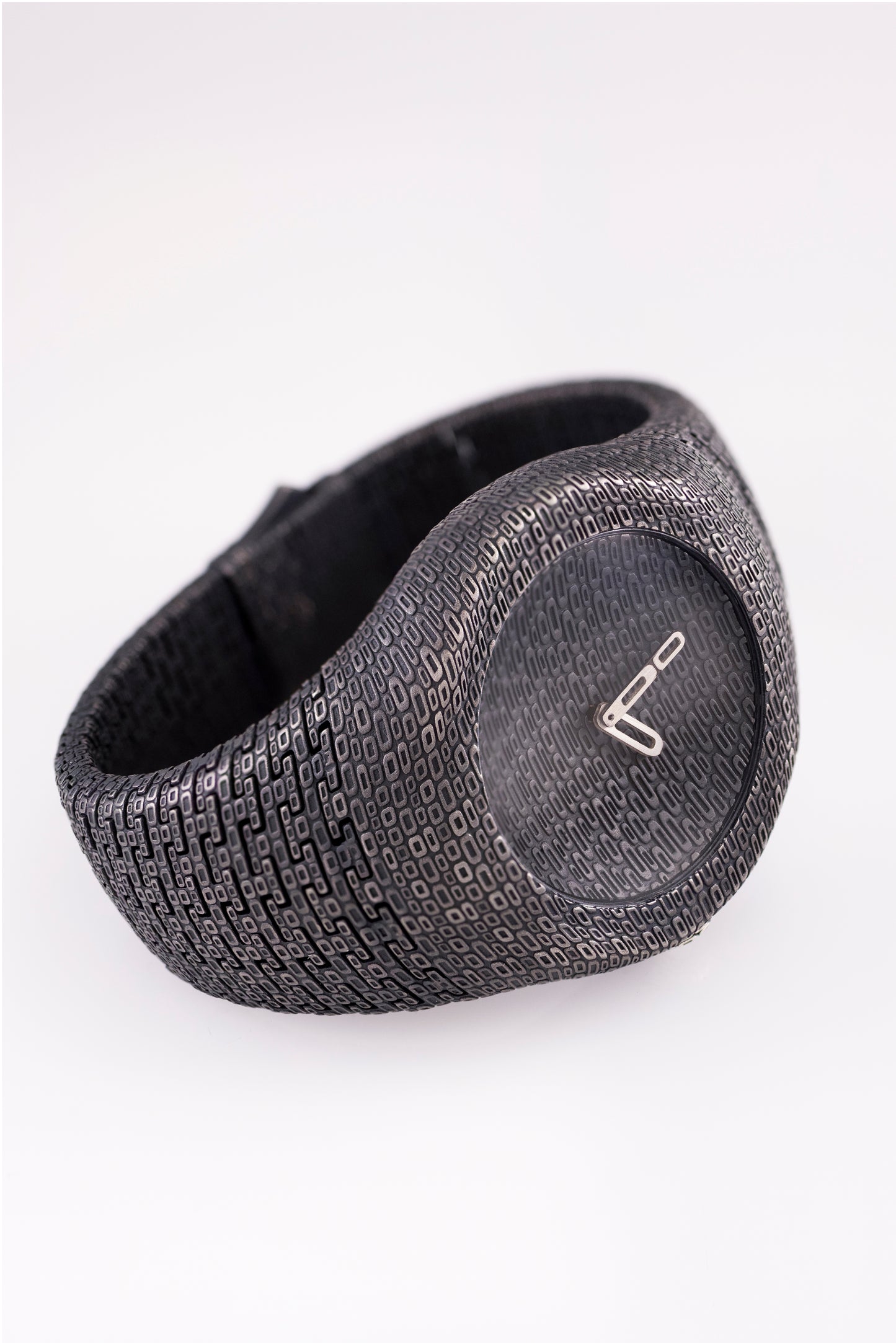 Sterling Silver Cuff Watch, Textured Wide Band, Minimalist Statement Jewelry (Quartz or Automatic)