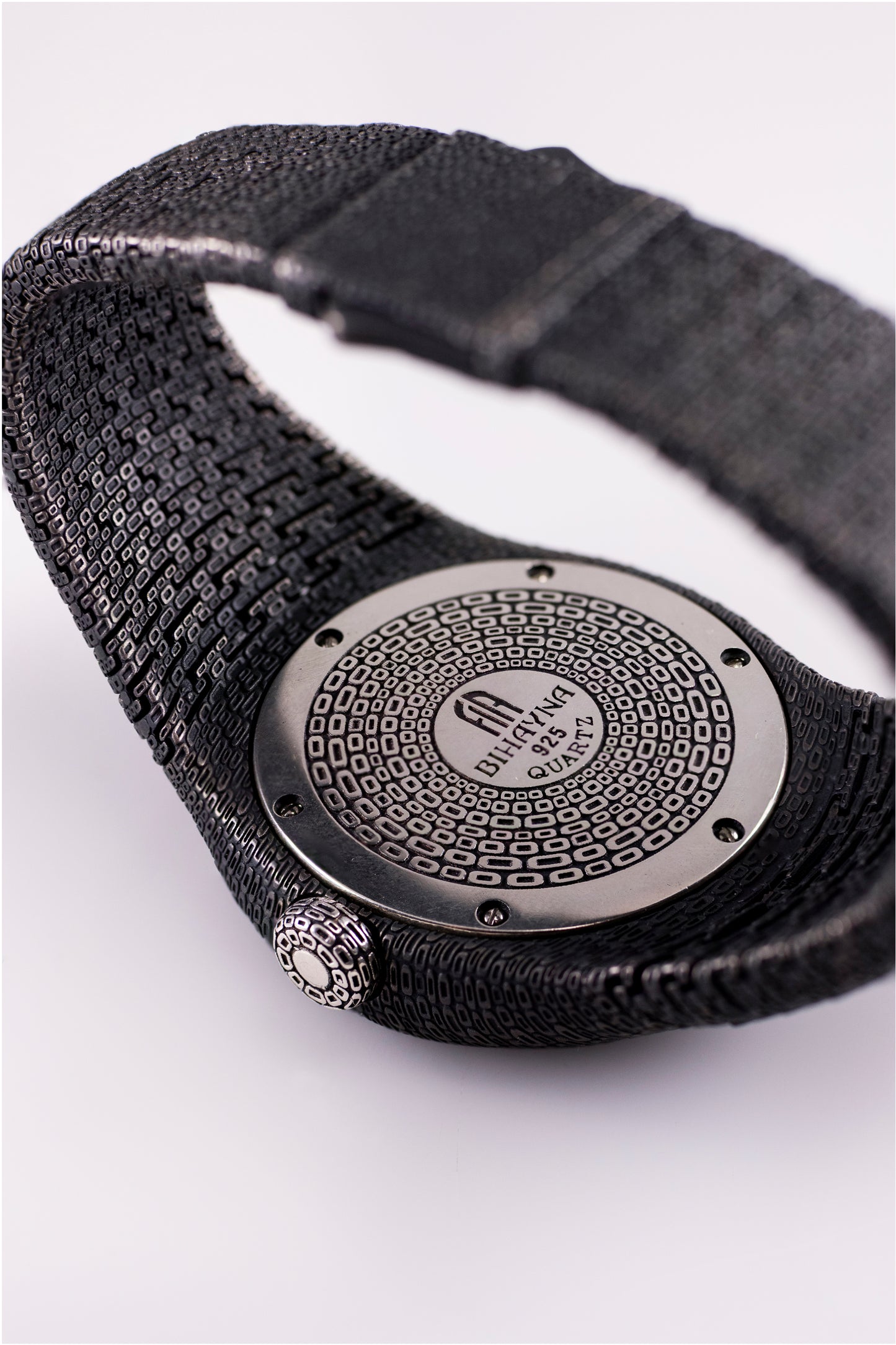 Sterling Silver Cuff Watch, Textured Wide Band, Minimalist Statement Jewelry (Quartz or Automatic)