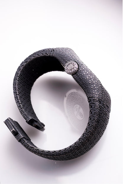 Sterling Silver Cuff Watch, Textured Wide Band, Minimalist Statement Jewelry (Quartz or Automatic)