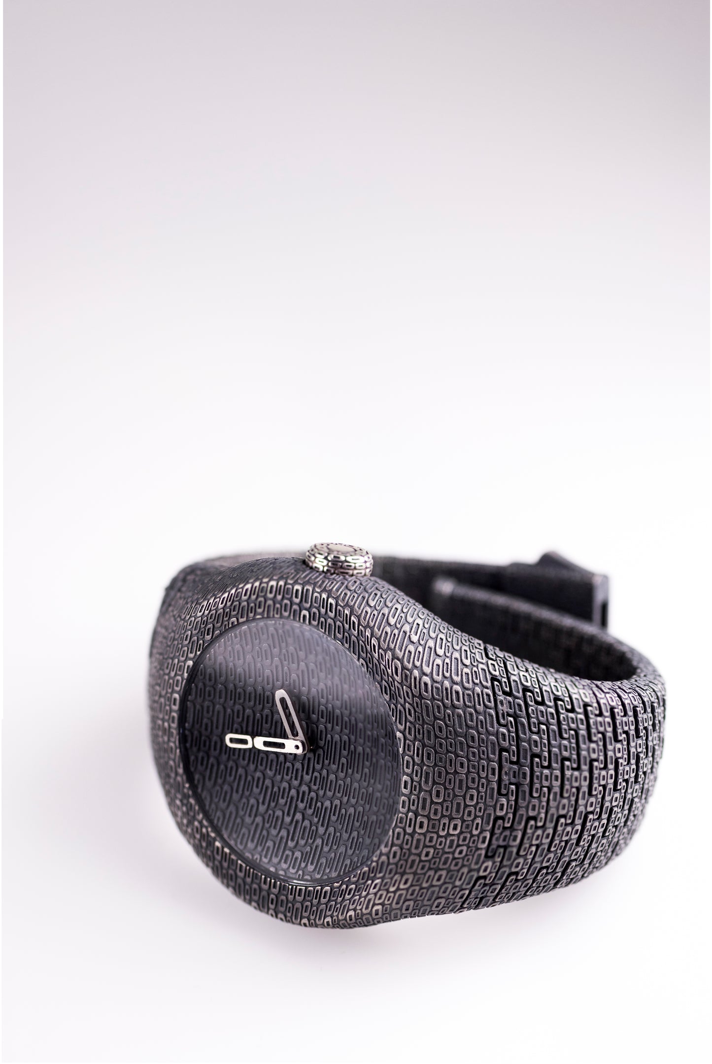 Sterling Silver Cuff Watch, Textured Wide Band, Minimalist Statement Jewelry (Quartz or Automatic)