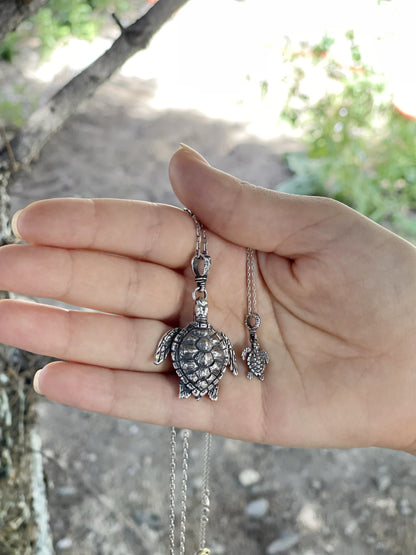Sterling Silver Sea Turtle Pendant Necklace