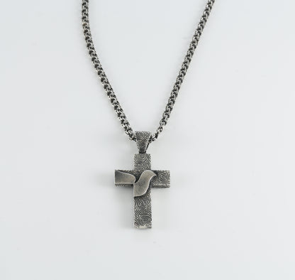 Handmade Sterling Silver Cross Pendant Necklace "Prayer"