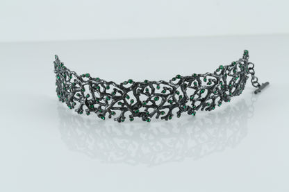 Green Gemstone Branch Cuff Bracelet