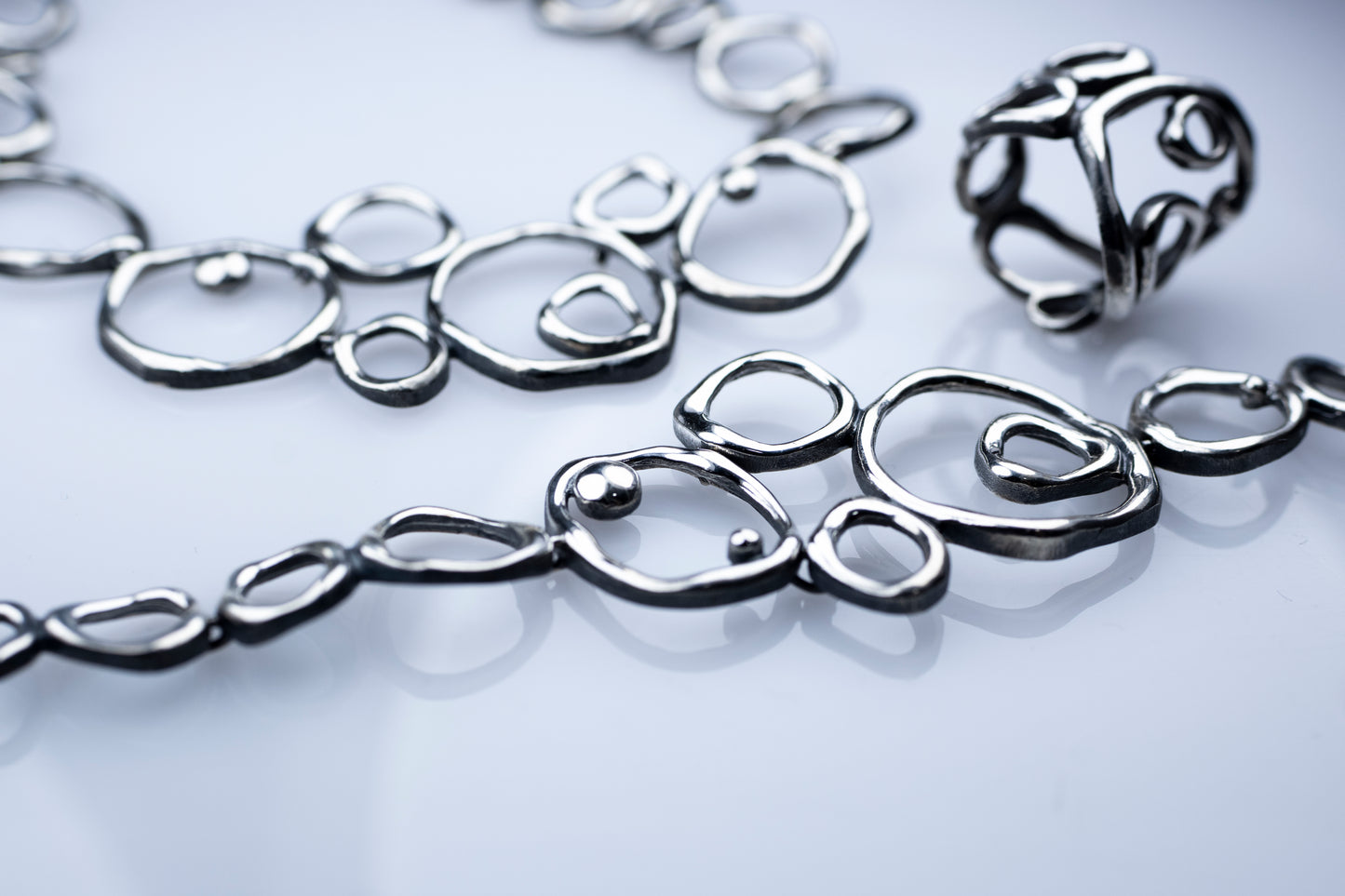 Air Element Bracelet, Handmade Geometric Silver Bracelet