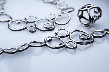 Air Element Bracelet, Handmade Geometric Silver Bracelet