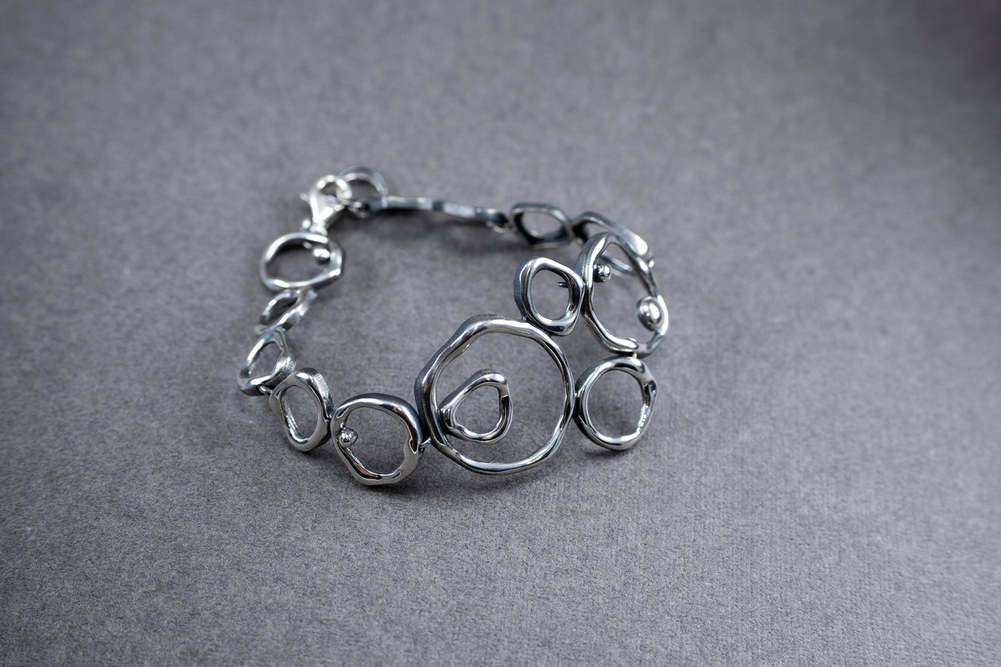 Air Element Bracelet, Handmade Geometric Silver Bracelet