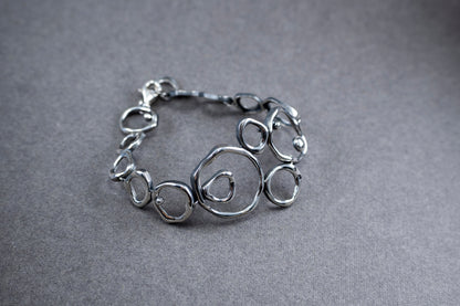 Air Element Bracelet, Handmade Geometric Silver Bracelet