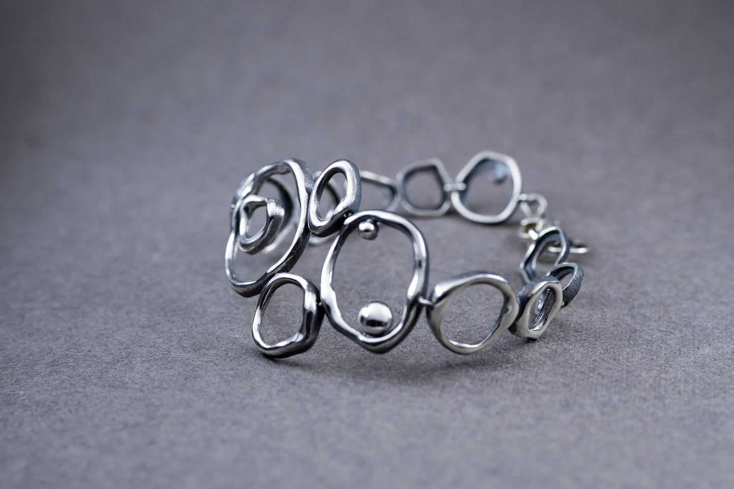 Air Element Bracelet, Handmade Geometric Silver Bracelet