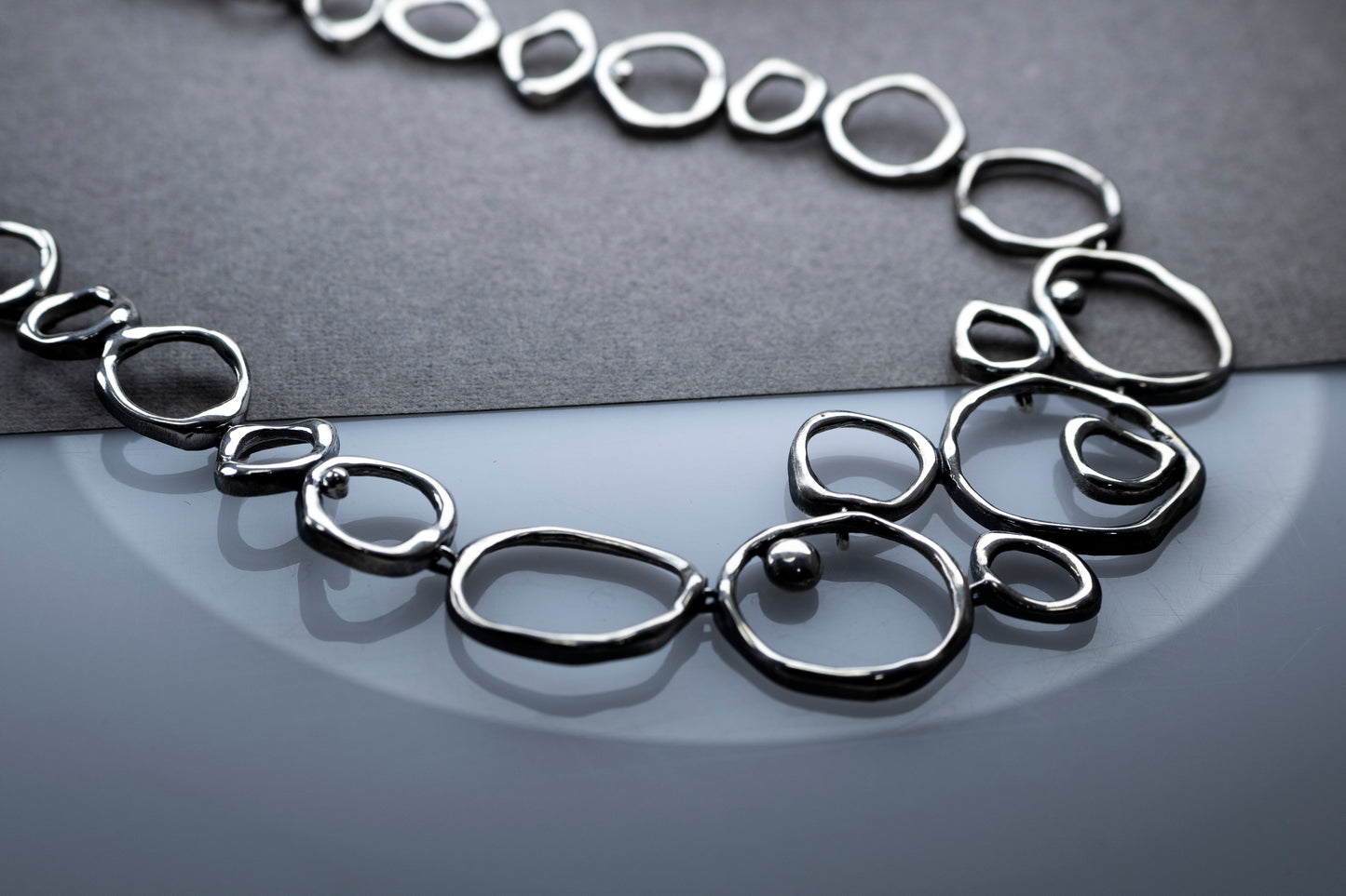 Air Element Necklace, Handmade Geometric Silver  Necklace