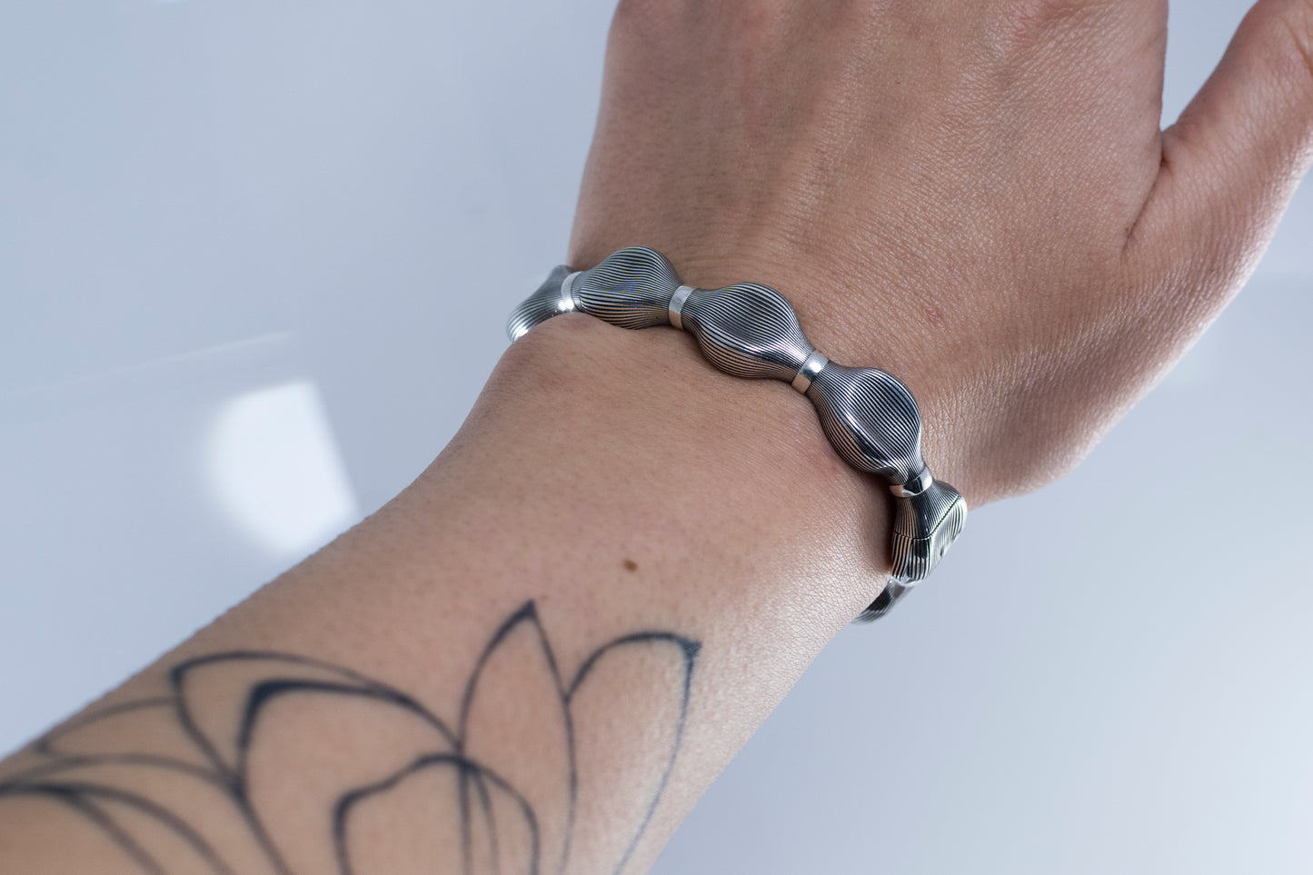 Handmade Sterling Silver Textured Link Bracelet | Modern 925 Jewelry