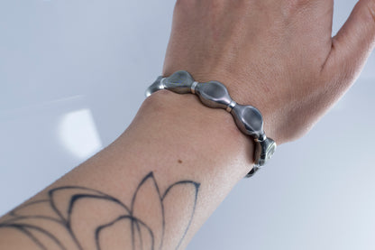 Handmade Sterling Silver Textured Link Bracelet | Modern 925 Jewelry