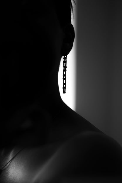 Sterling silver branch chain earrings