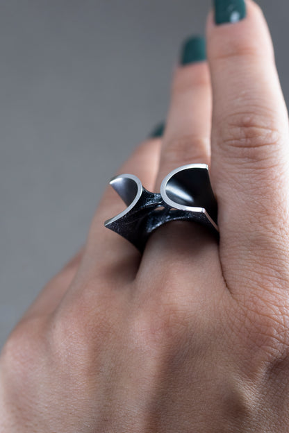 Sculptural Sterling Silver Ring