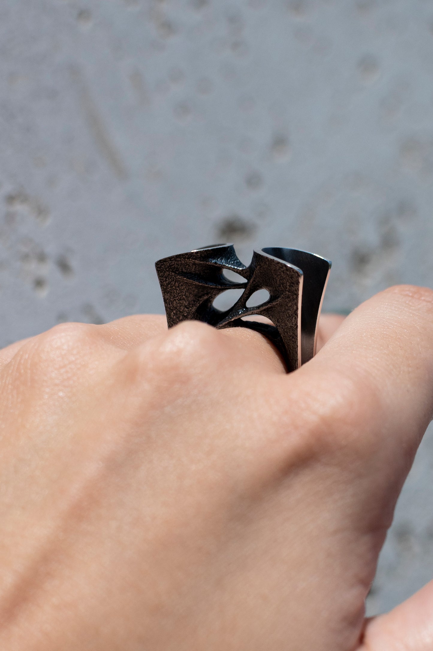 Sculptural Sterling Silver Ring