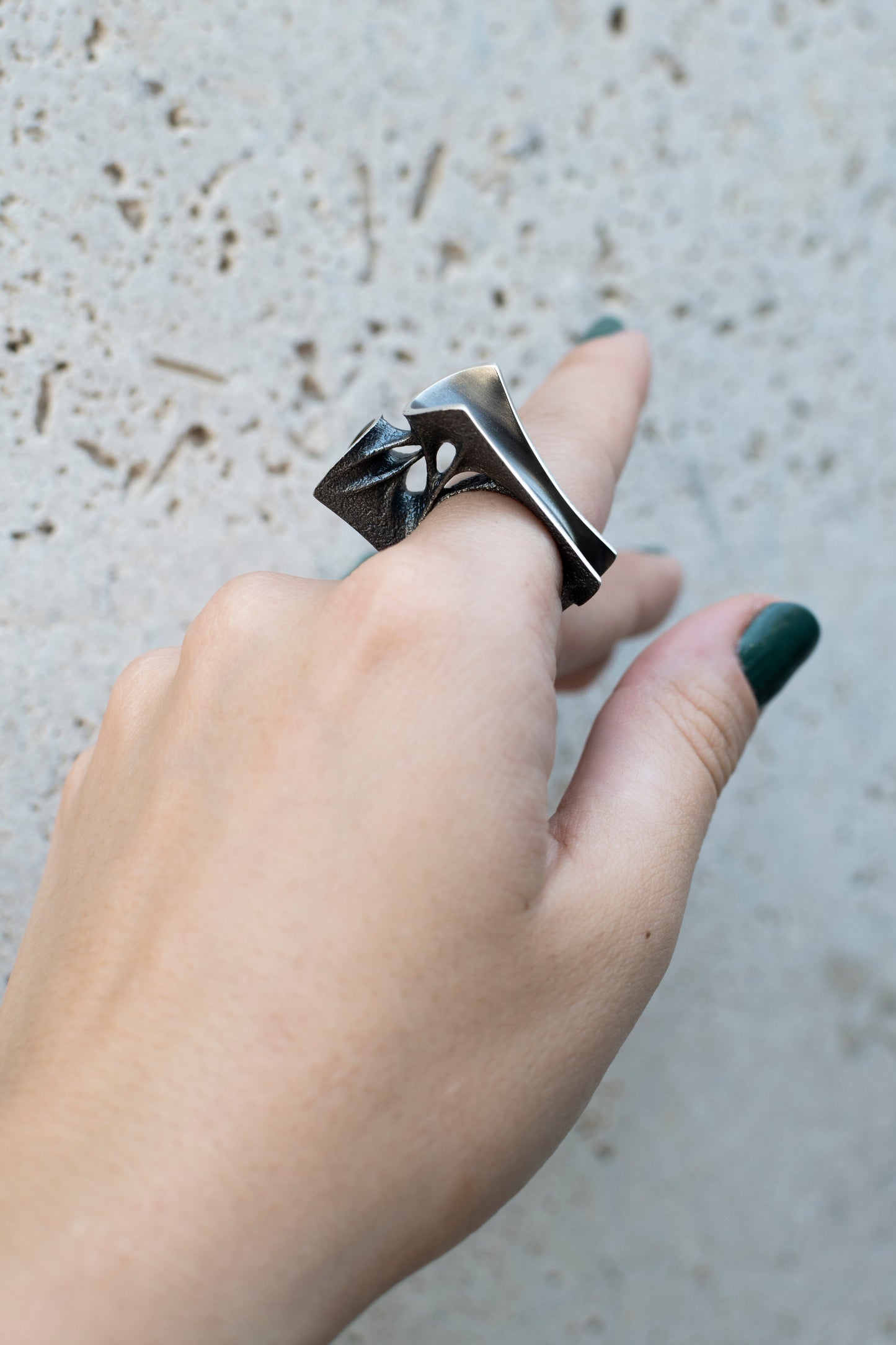Sculptural Sterling Silver Ring
